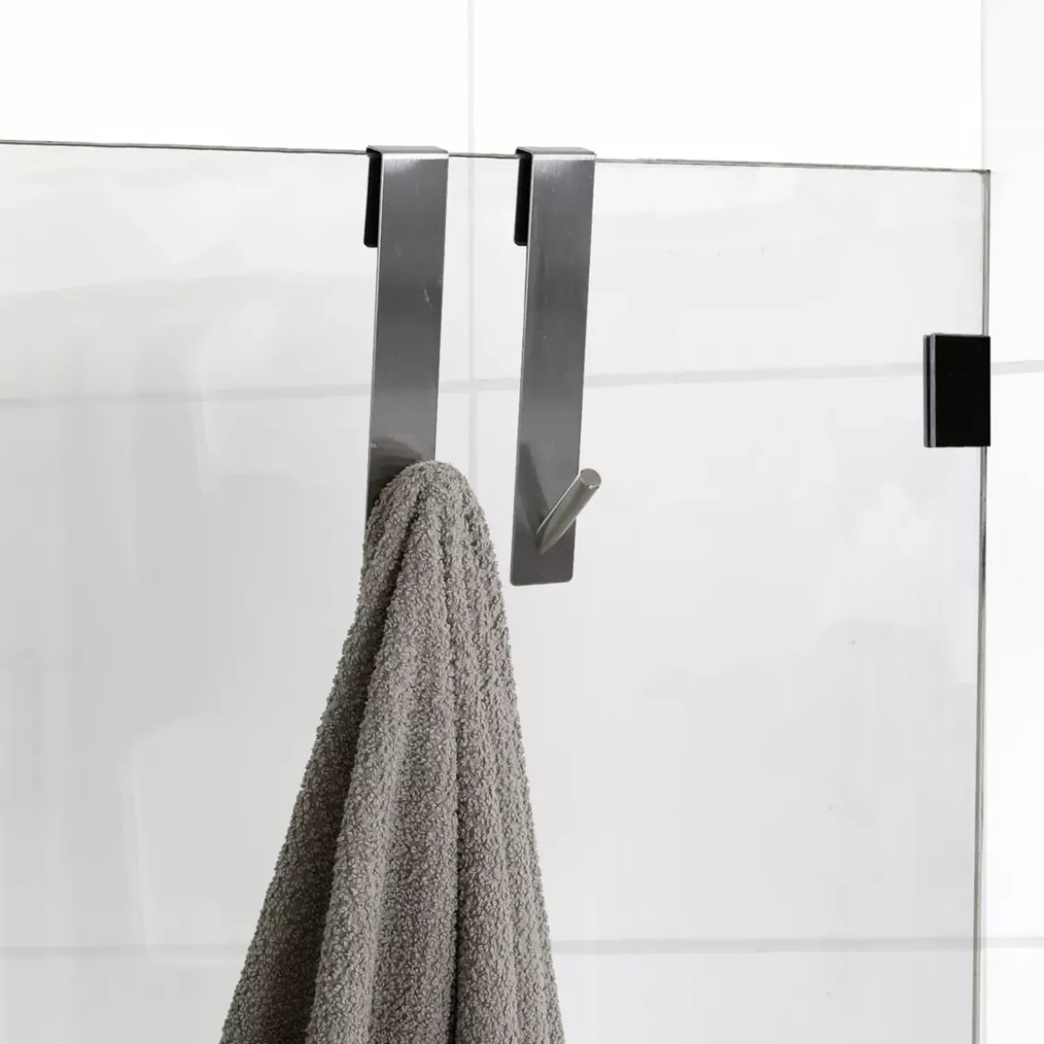 Set di 2 ganci speciale parete doccia (H18cm) Cromo