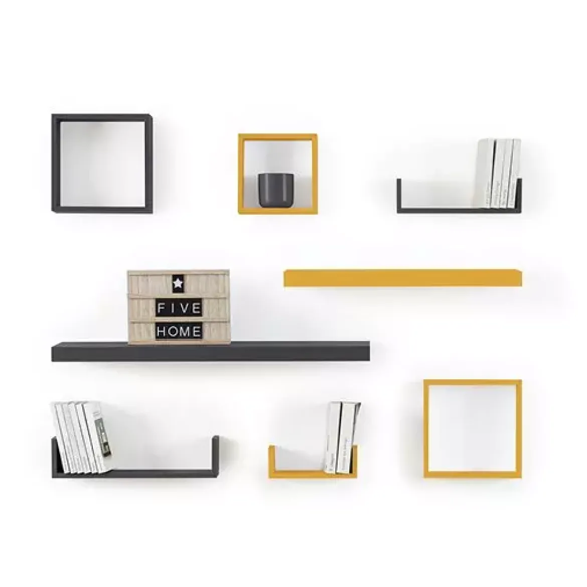 Set di 3 mensole Cube Naturale Modello piccolo