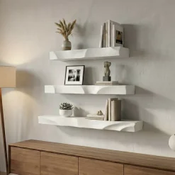 Set di 3 mensole da parete in legno (L60 cm) Lyford Bianco