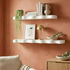 Set di 2 mensole in legno da parete (L76 cm) Joslin Bianco
