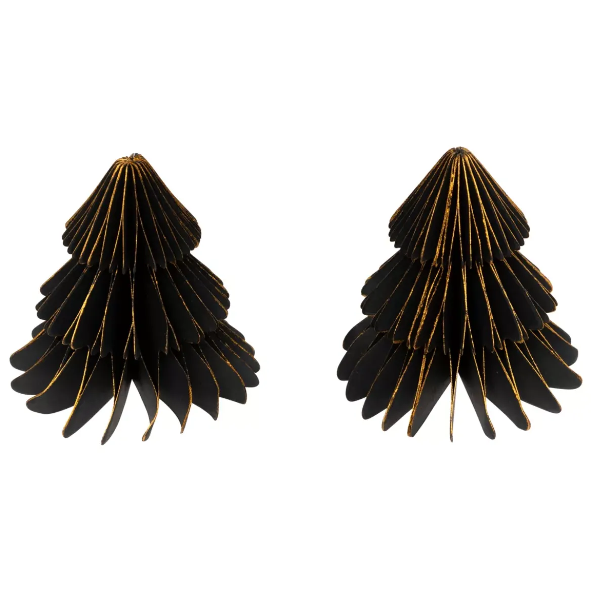 Set di 2 mini Alberi decorativi (H6 cm) Carta magnetica Nero