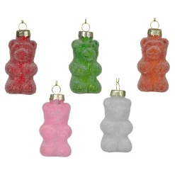 Set di 5 Orsacchiotti in vetro (H8 cm) Caramelle Golosità Multicolore