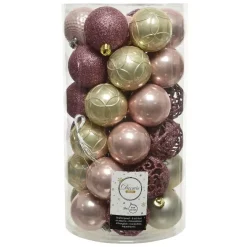 Set di 37 palline di Natale Alpine Rosa cipria