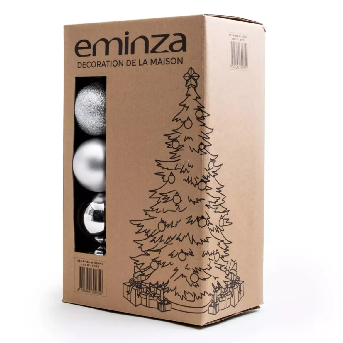 Set di 20 palline di Natale assortite New Alpine Argento