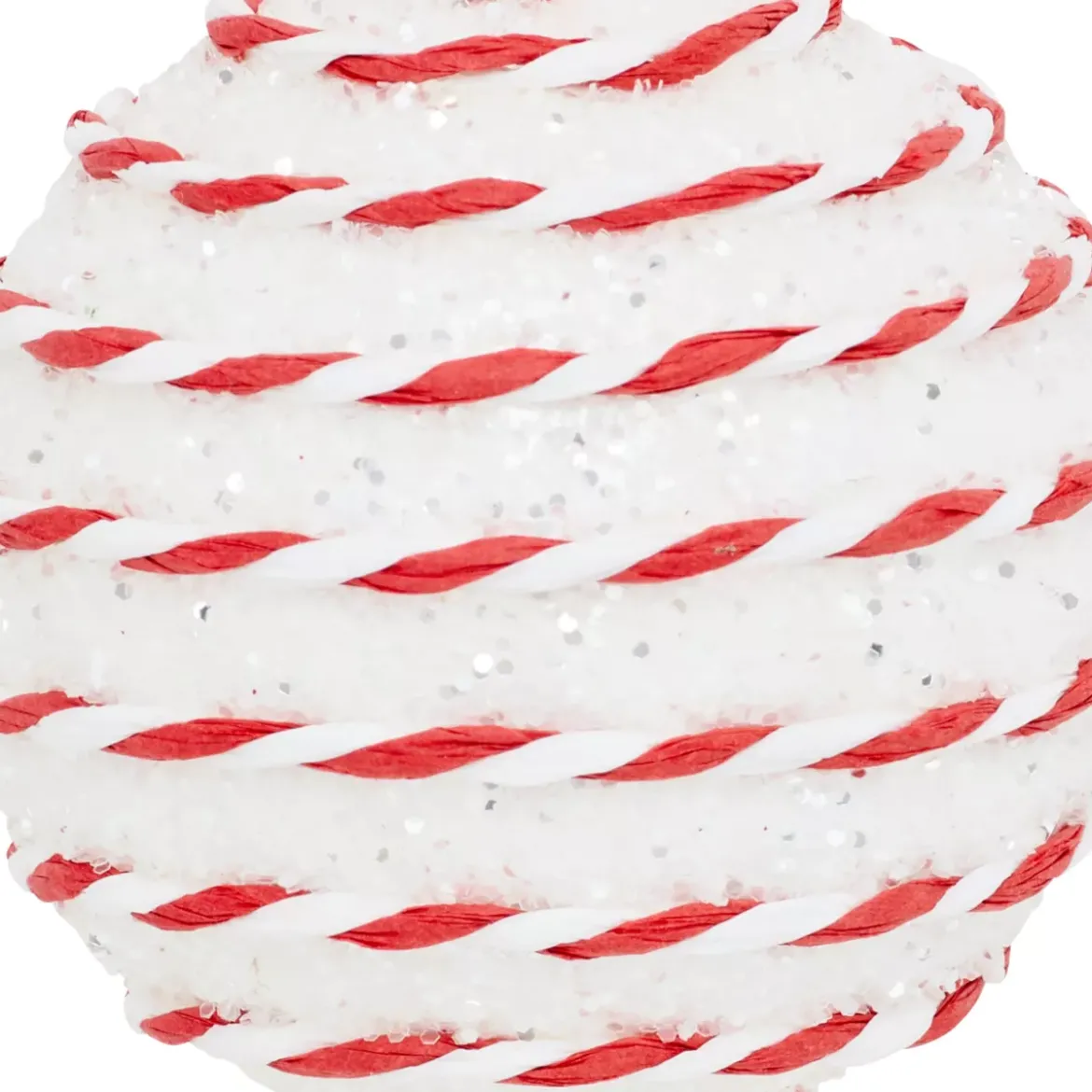 Set di 22 Palline di natale assortite a righe Fantasia Rosso e Bianco