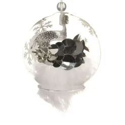 Set di 2 palline di Natale di vetro (D80 mm) Swan Bianco
