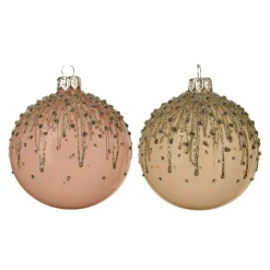 Set di 6 palline di Natale di vetro (D80 mm) Korona Rosa cipria
