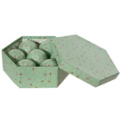 Set di 7 palline di Natale (D80 mm) Agrifoglio verde e rosso