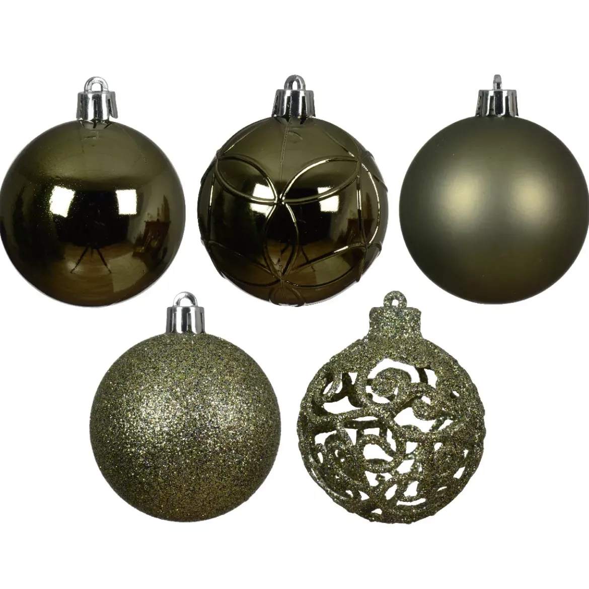 Set di 35 palline di Natale (D60 mm) Aravis mix Verde rosmarino