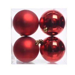 Set di 4 palline di Natale (D100 mm) Aravis Rosso