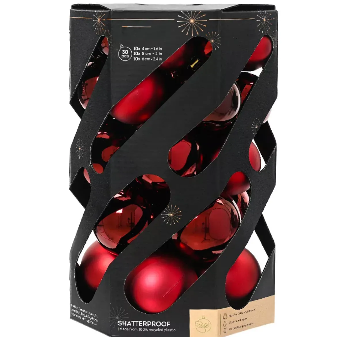 Set di 30 palline di Natale (D60 mm) Aravis Bordeaux