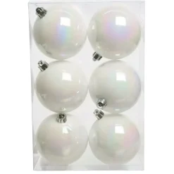 Set di 6 palline di Natale (D80 mm) Aravis Bianco iridescente