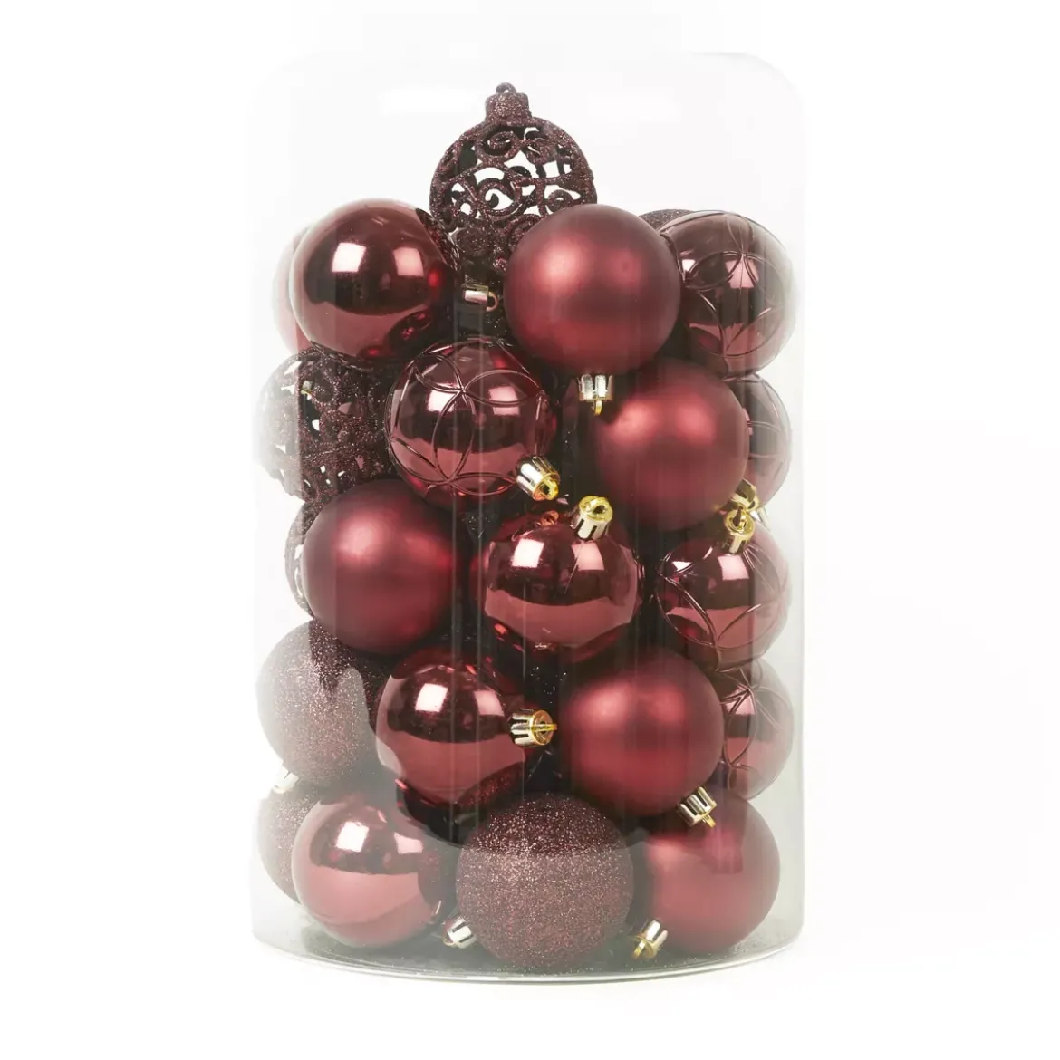 Set di 35 palline di Natale (D60 mm) Aravis mix Bordeaux