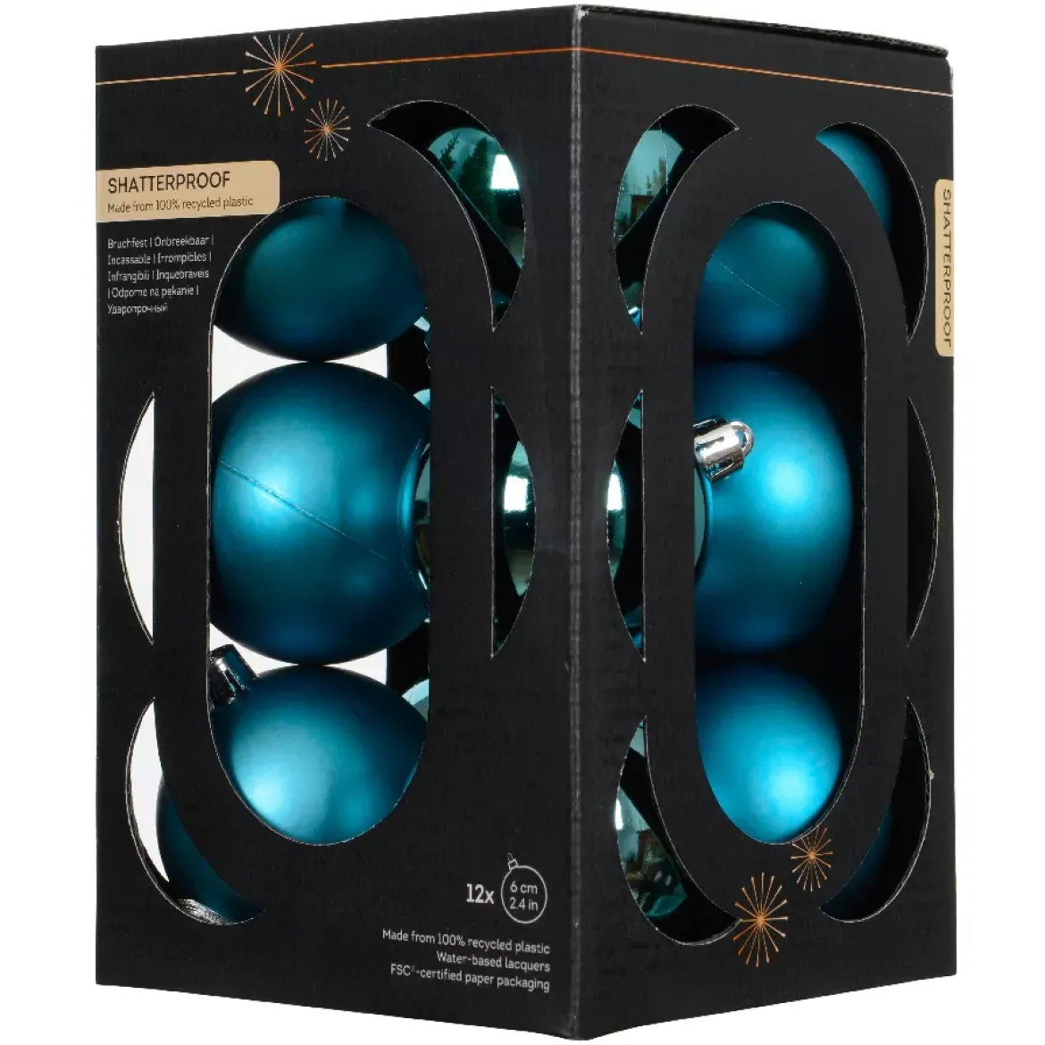 Set di 12 palline di Natale (D60 mm) Aravis Blu brillante