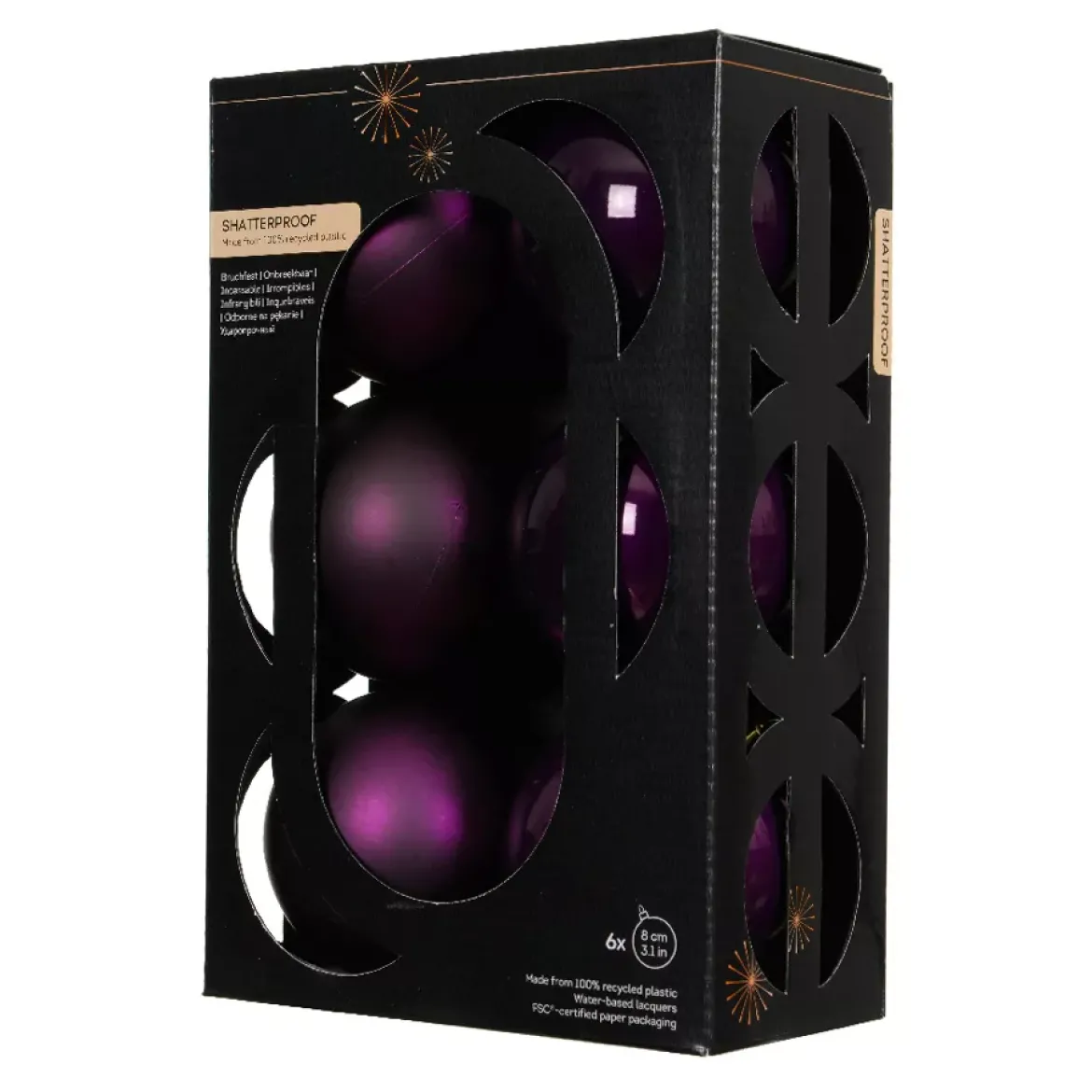 Set di 6 palline di Natale (D80 mm) Aravis Fico