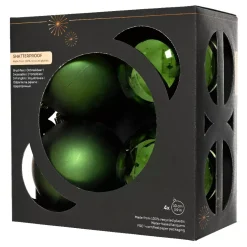 Set di 4 palline di Natale (D100 mm) Aravis Verde abete
