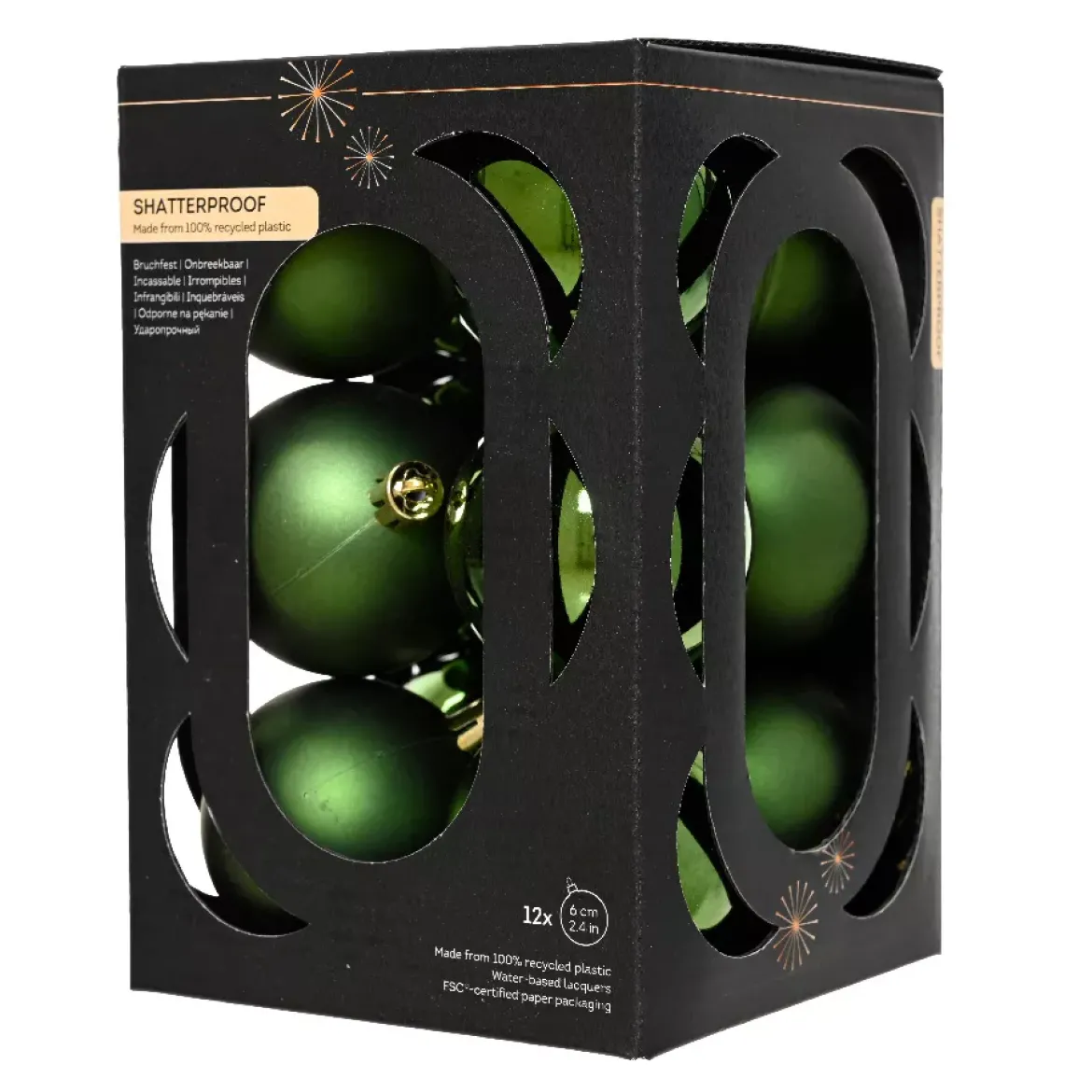 Set di 12 palline di Natale (D60 mm) Aravis Verde abete