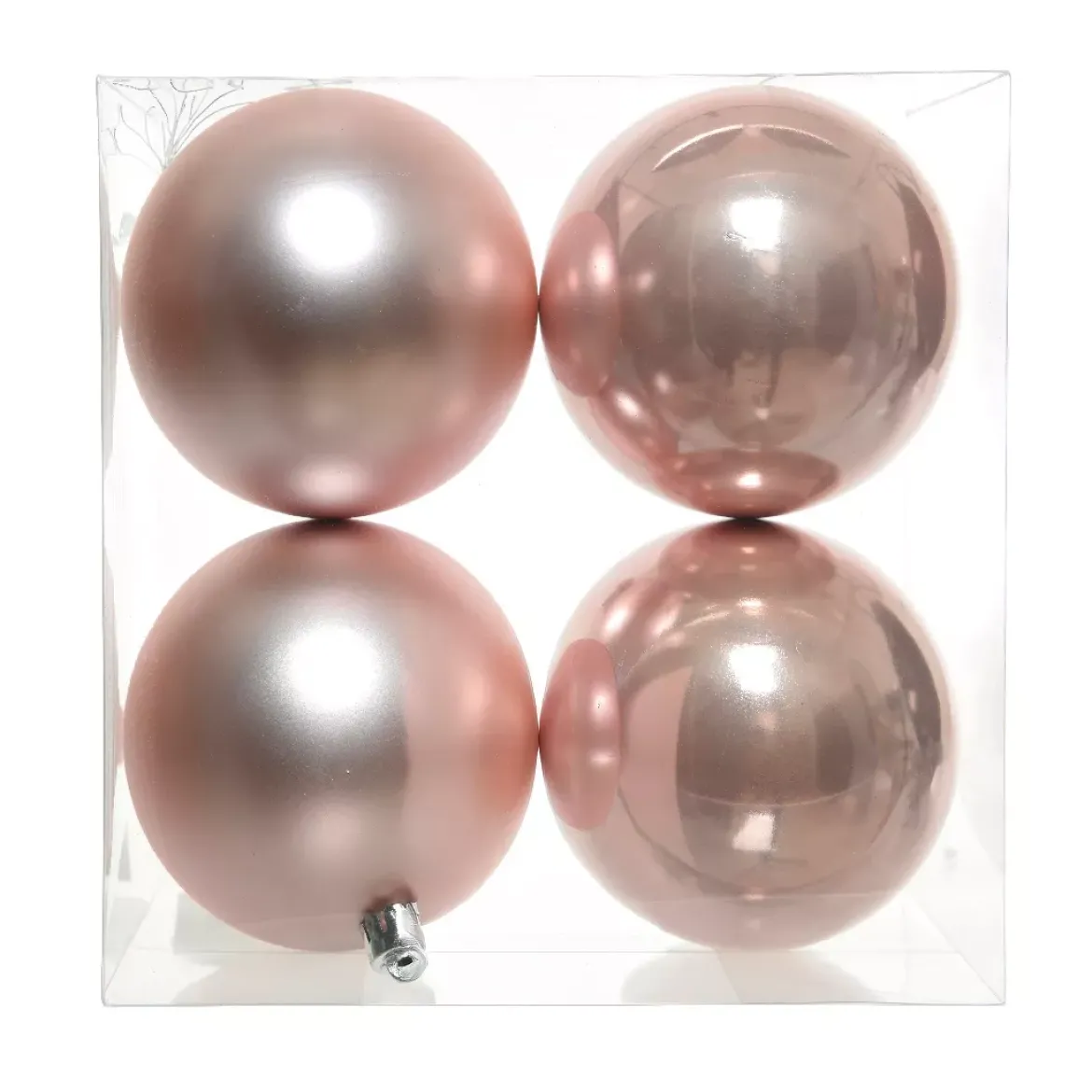 Set di 4 palline di Natale (D100 mm) Aravis Rosa cipria