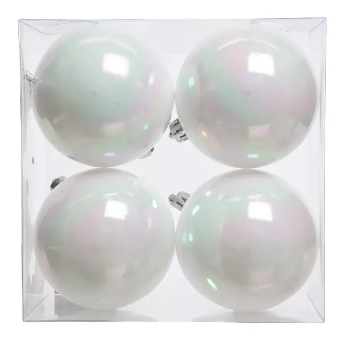 Set di 4 palline di Natale (D100 mm) Aravis Bianco iridescente