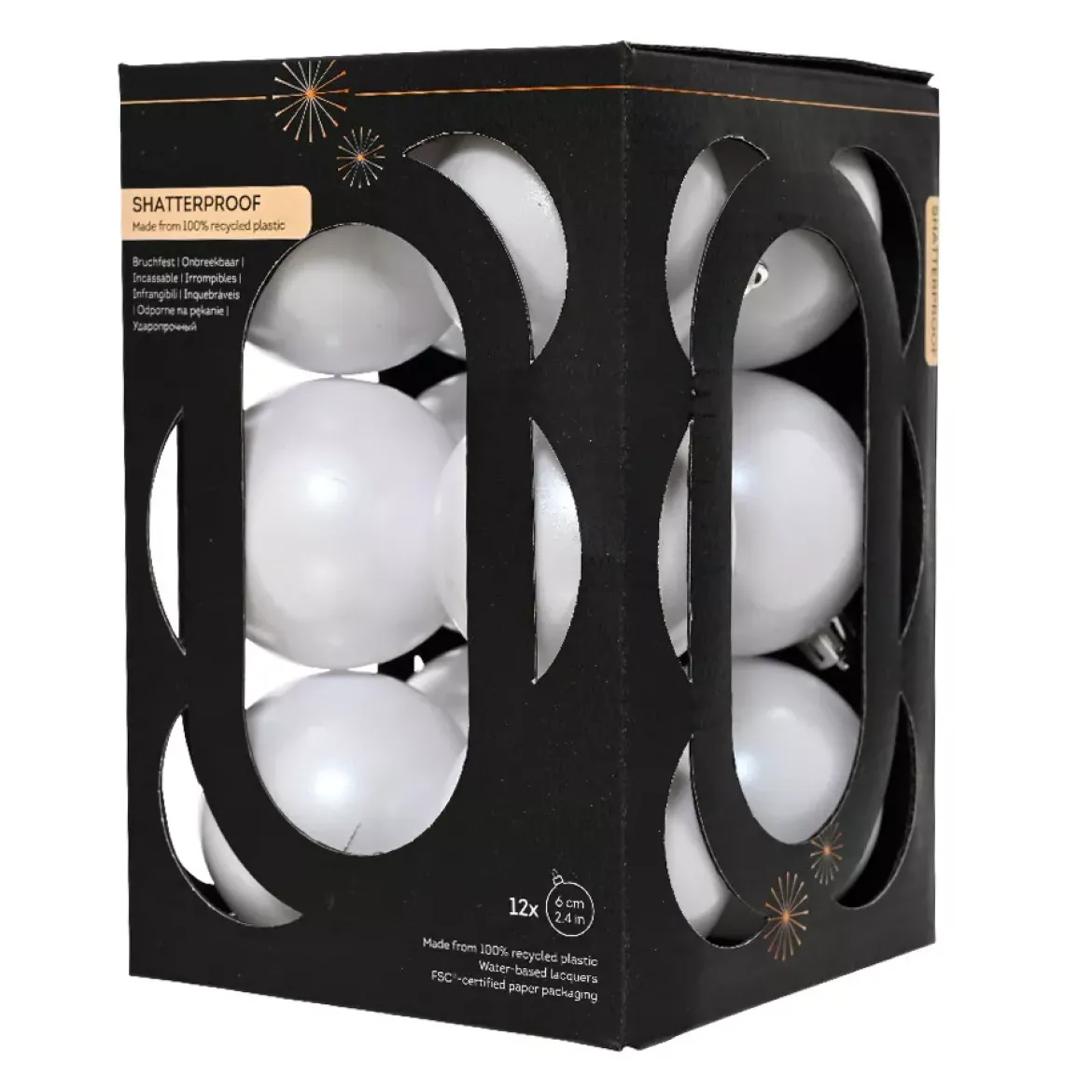 Set di 12 palline di Natale (D60 mm) Aravis Bianco