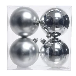 Set di 4 palline di Natale (D100 mm) Aravis Argento