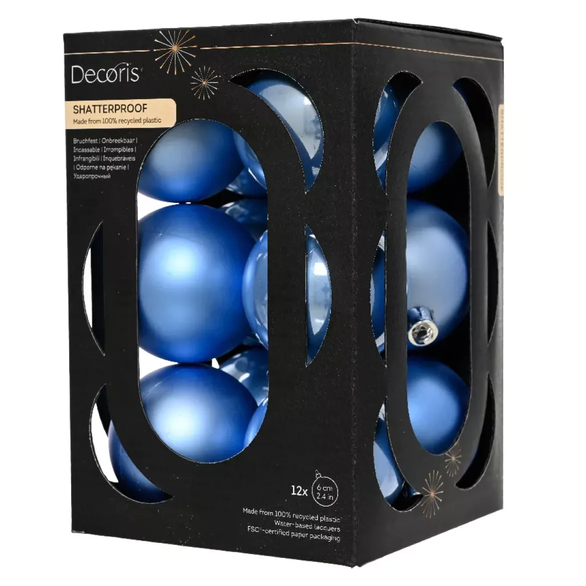 Set di 12 palline di Natale (D60 mm) Aravis Blu cielo