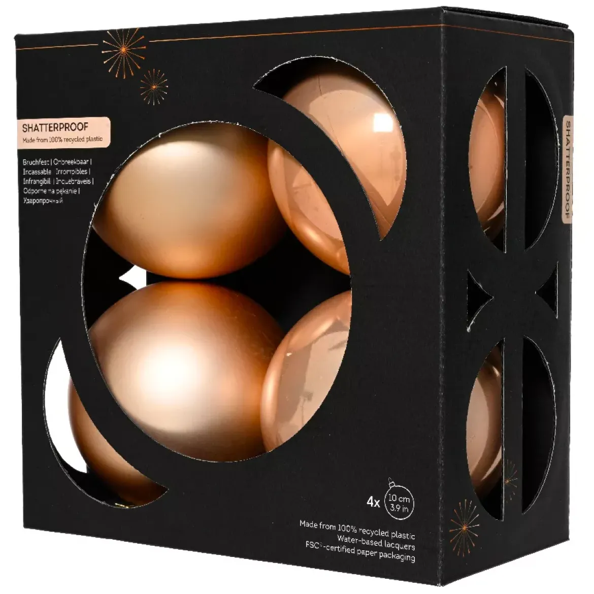 Set di 4 palline di Natale (D100 mm) Aravis Pesca