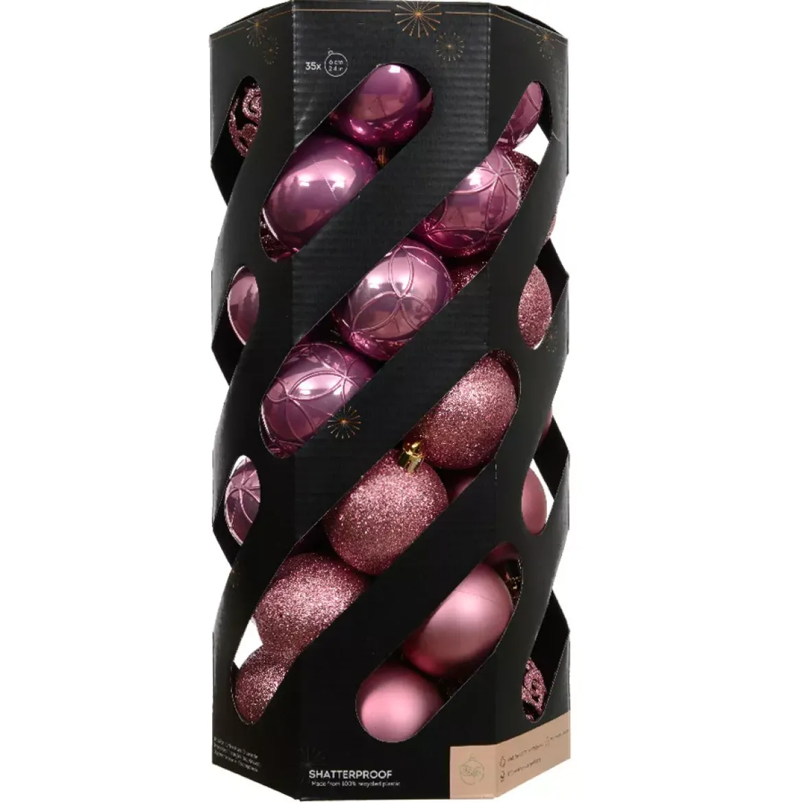 Set di 35 palline di Natale (D60 mm) Aravis Rosa antico