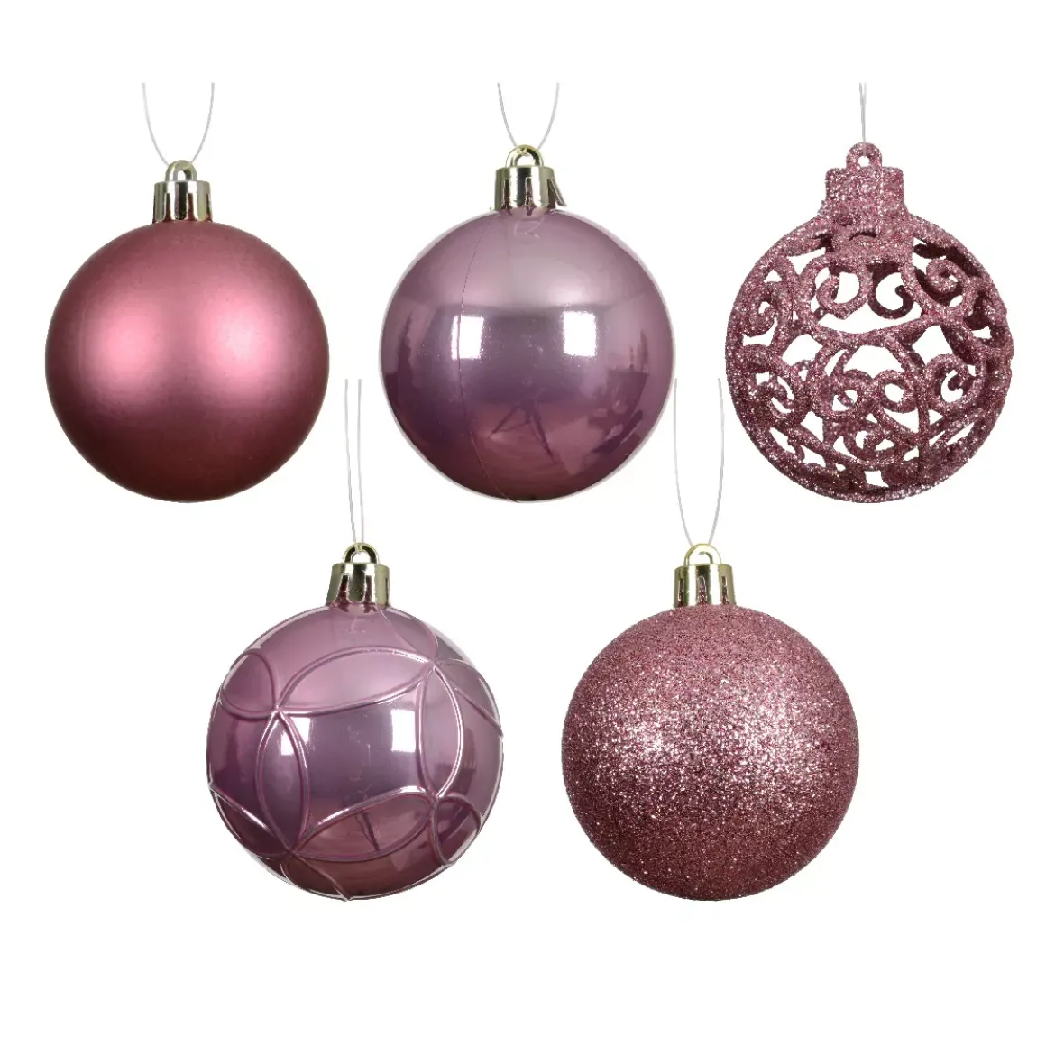 Set di 35 palline di Natale (D60 mm) Aravis Rosa antico