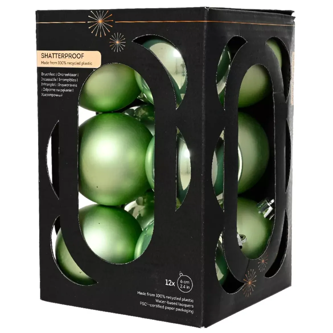 Set di 12 palline di Natale (D60 mm) Aravis Verde tè matcha