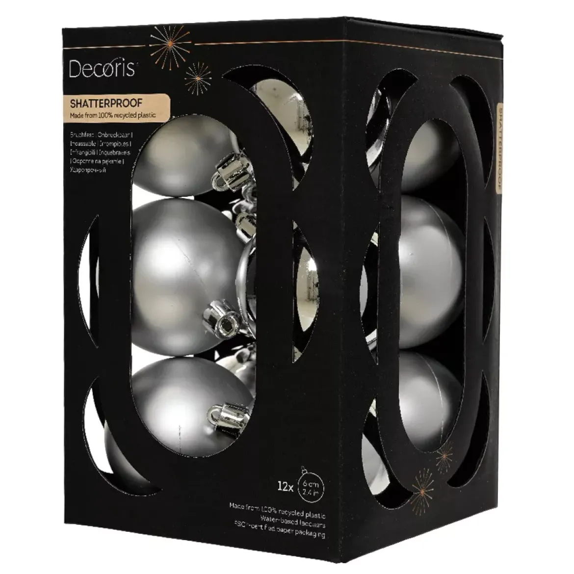 Set di 12 palline di Natale (D60 mm) Aravis Argento