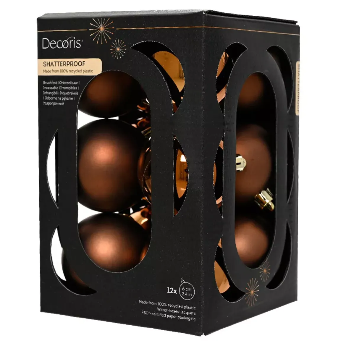 Set di 12 palline di Natale (D60 mm) Aravis Marrone caffè