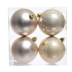 Set di 4 palline di Natale (D100 mm) Aravis Perla