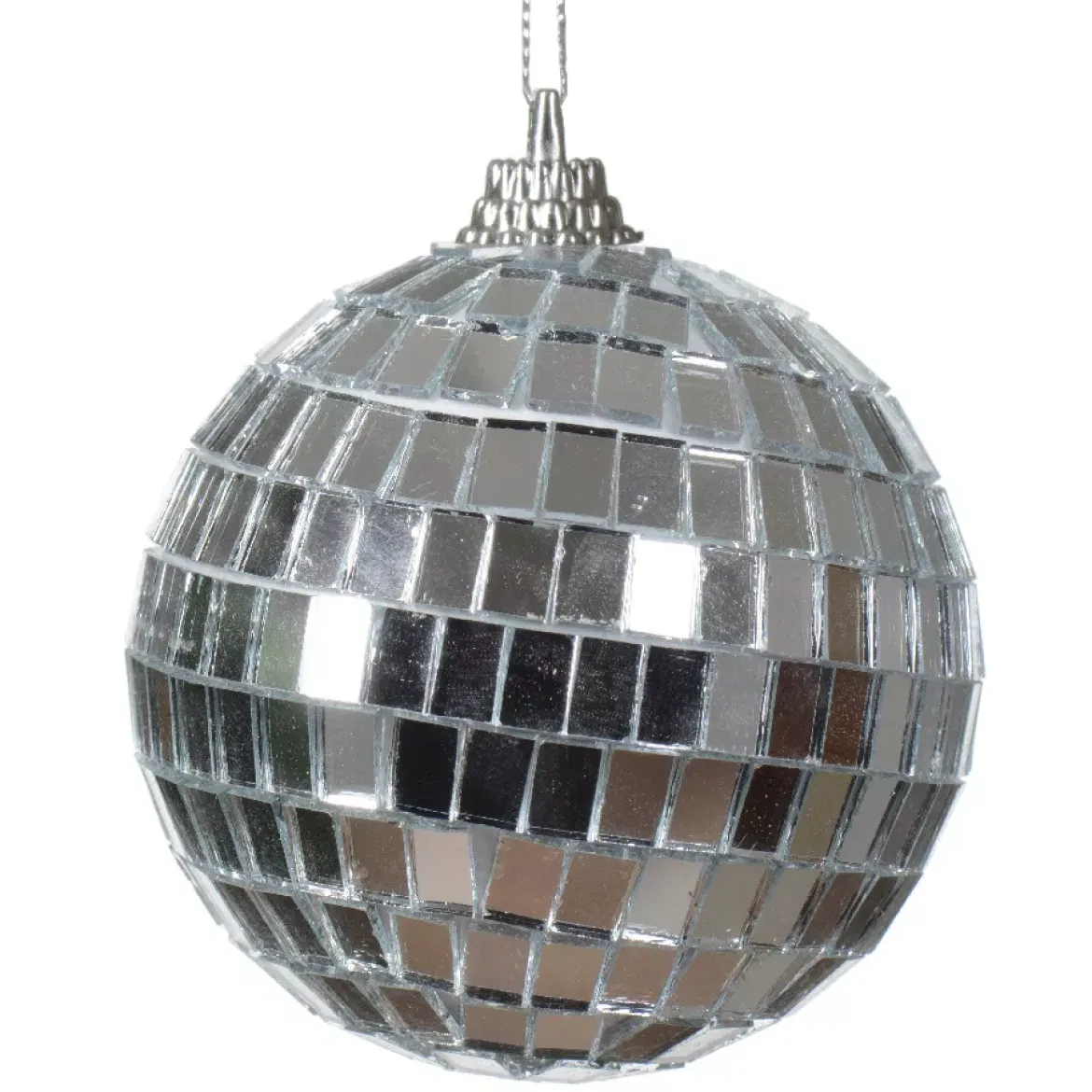 Set di 24 palline di Natale (D60 mm) Disco faccette Argento