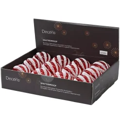 Set di 12 palline di Natale (D100 mm) Fantasia perlate Rosso e bianco