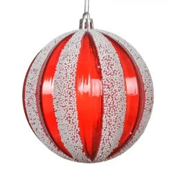 Set di 12 palline di Natale (D100 mm) Fantasia perlate Rosso e bianco