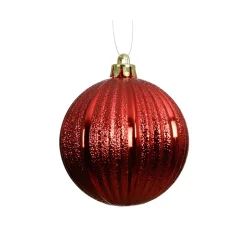 Set di 6 Palline di Natale (D80 mm) Glitter Rosso