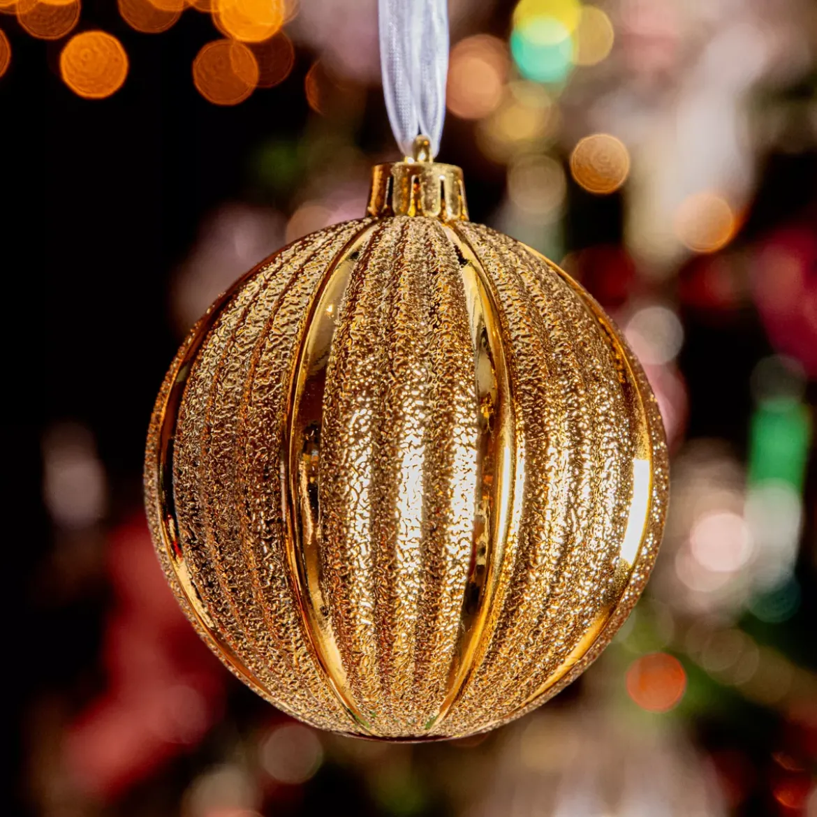 Set di 6 palline di Natale (D80 mm) Glitter Oro