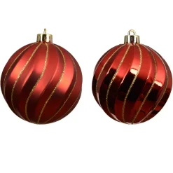 Set di 6 palline di Natale (D80 mm) Glam chic Rosso