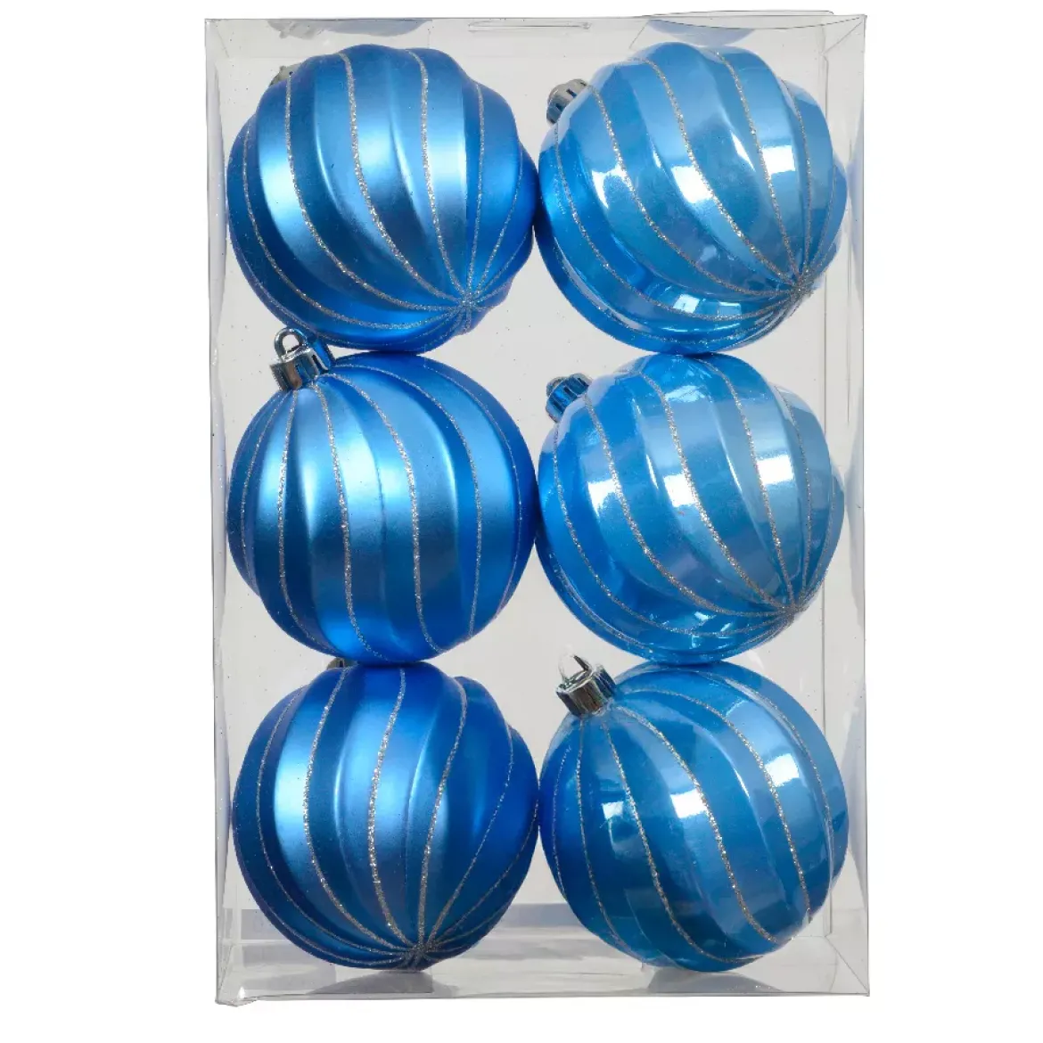 Set di 6 palline di Natale (D80 mm) Glam chic Azzurro