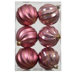 Set di 6 palline di Natale (D80 mm) Glam chic Rosa