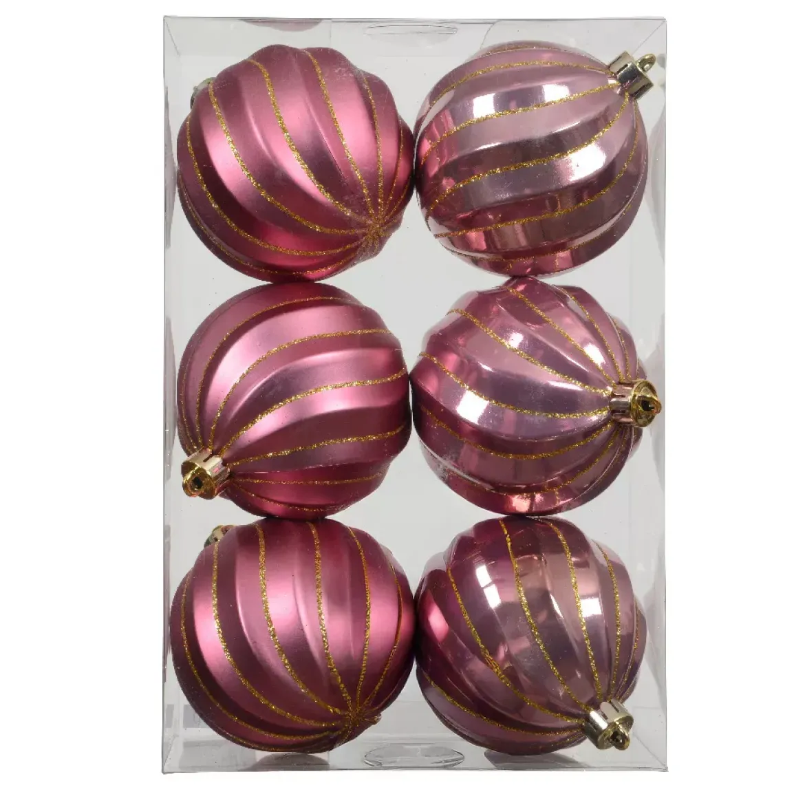 Set di 6 palline di Natale (D80 mm) Glam chic Rosa