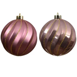 Set di 6 palline di Natale (D80 mm) Glam chic Rosa