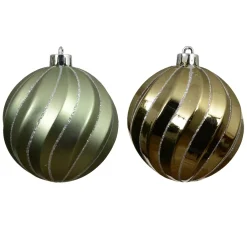 Set di 6 palline di Natale (D80 mm) Glam chic Verde rosmarino