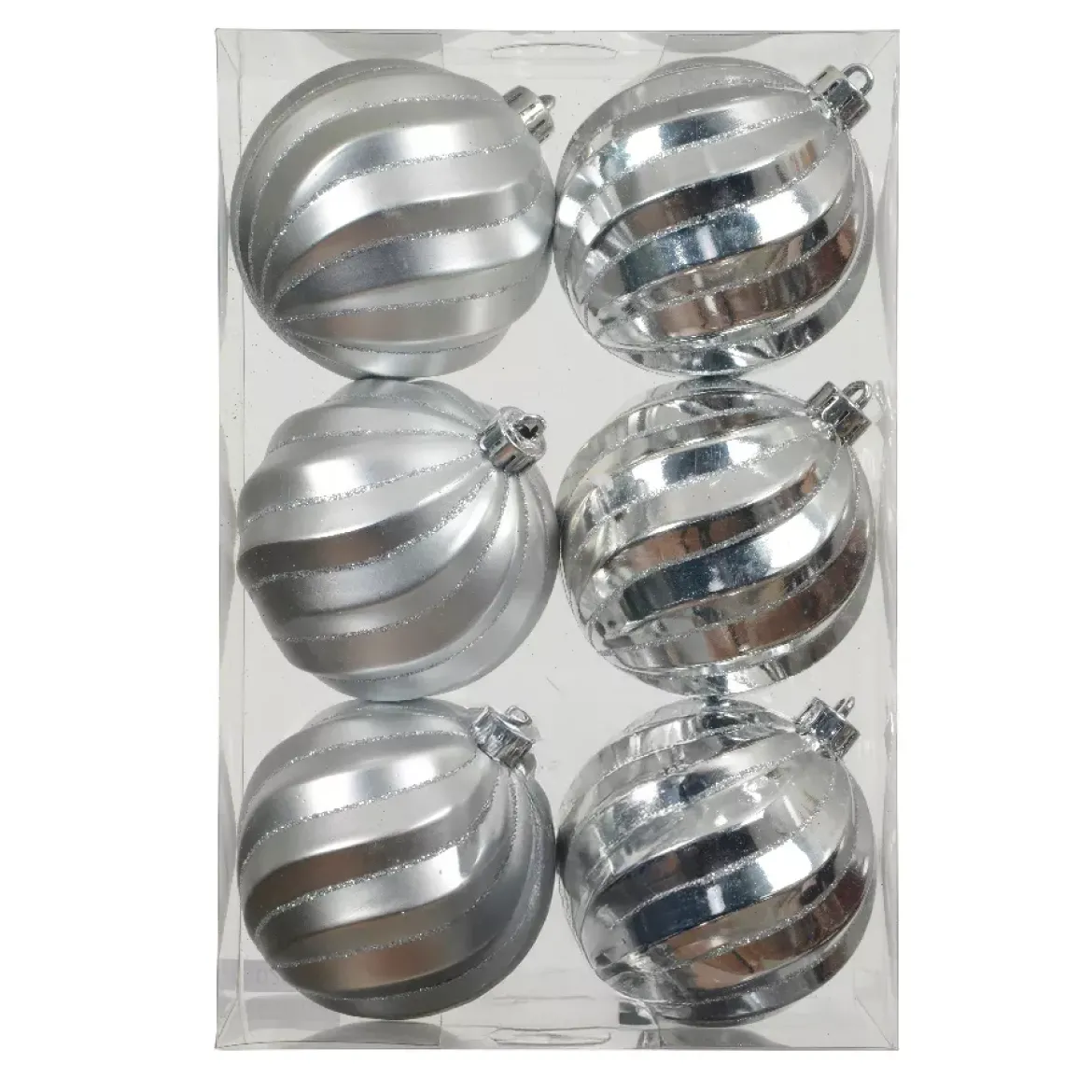 Set di 6 palline di Natale (D80 mm) Glam chic Argento