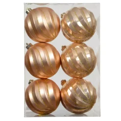 Set di 6 palline di Natale (D80 mm) Glam chic Pesca