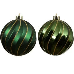 Set di 6 palline di Natale (D80 mm) Glam chic Verde abete