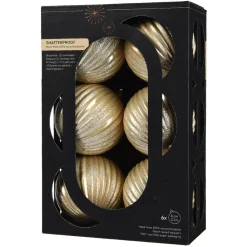 Set di 6 palline di Natale (D80 mm) Glitter Perla
