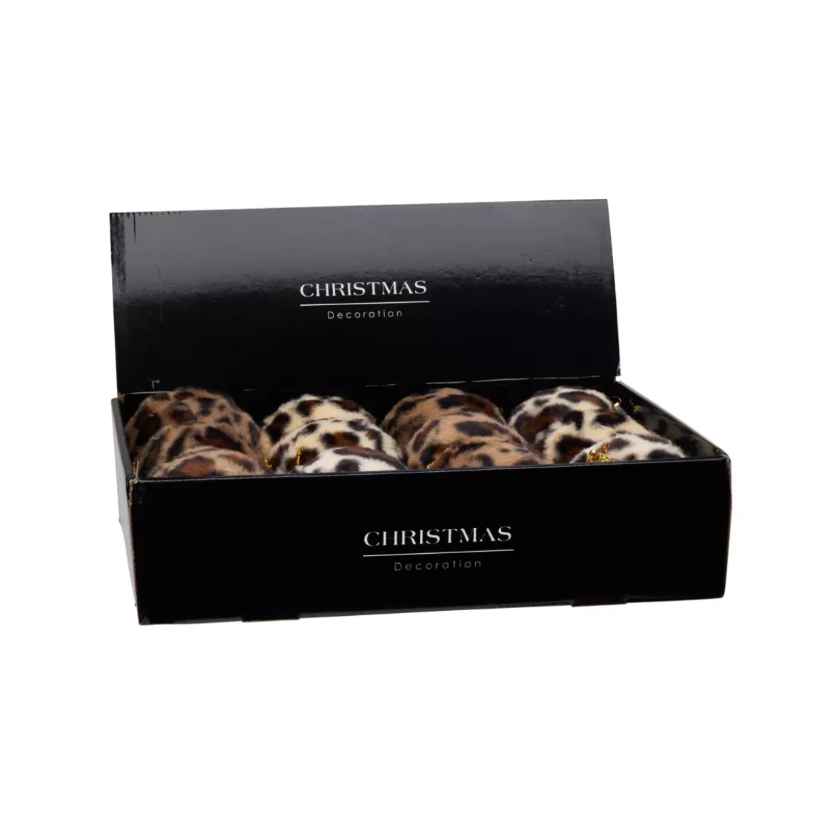 Set di 12 palline di Natale (D100 mm) Leopardo Beige e marrone