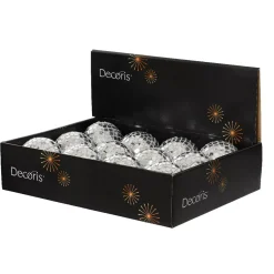 Set di 12 palline di Natale (D80 mm) Pallina a sfaccettatura Argento
